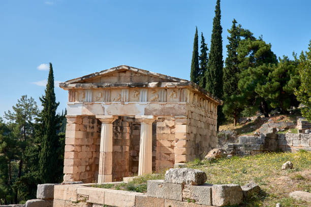 istock Athenian treasury at the ancient delphi site in Greece 2148990790