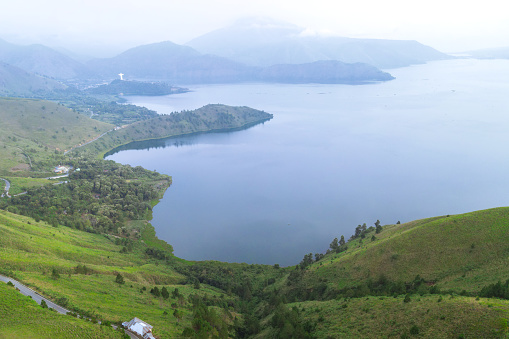 Beautiful view of Lake Toba, Samosir, North Sumatera