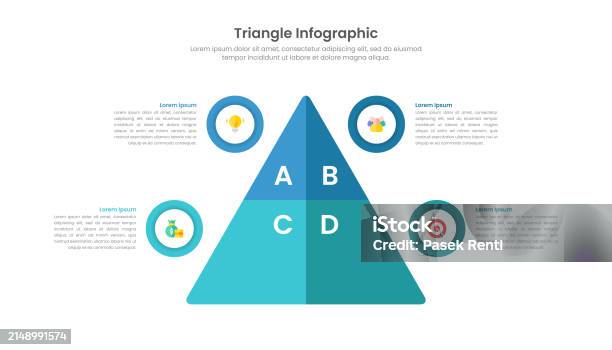 Options Triangles Flat Triangle Vector Infographic With 4 Options For Business ...