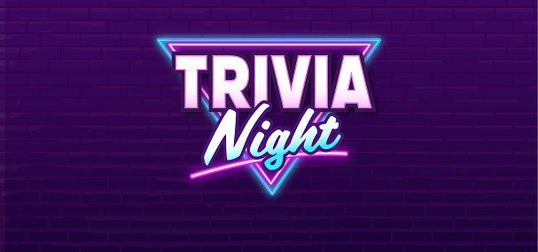 Vector illustration of a Trivia Night neon sign advertisement design concept for restaurants and bars nightlife. Use for Restaurant or Pub Bar social media advertising. Fully editable vector eps and high resolution jpg in download. Royalty free design.