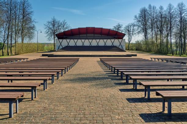 istock Outdoor stage in the park outdoors. Sunny day. 2148994280