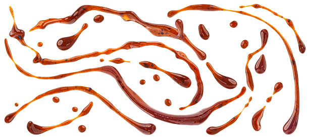 istock Teriyaki sauce splashes isolated on white background 2148995250