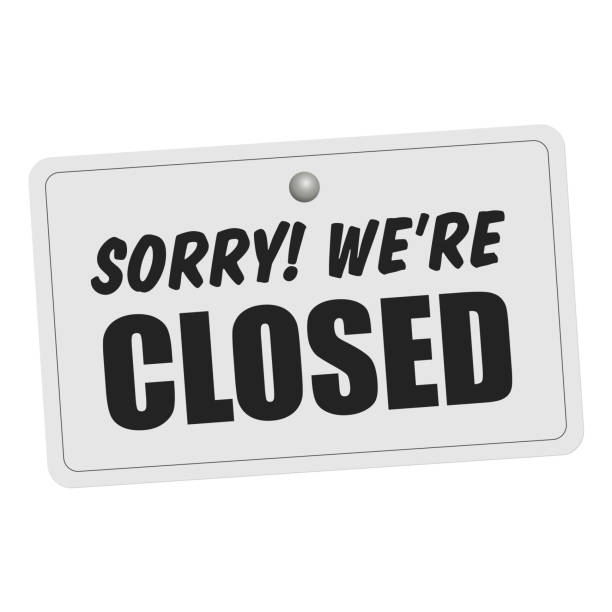 istock Sorry we're closed hanging sign on white background. Sign for door. stock illustration. 2148995501