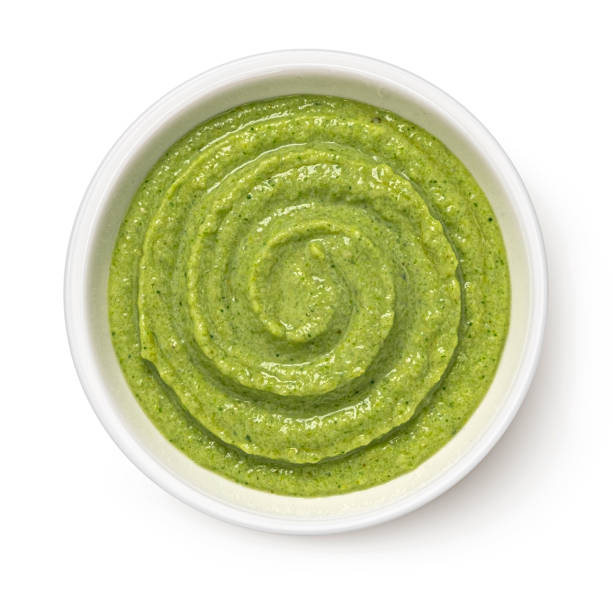 istock Broccoli soup isolated on white background. Top view 2148995826