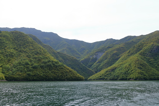 View of the Koman lake in Albania