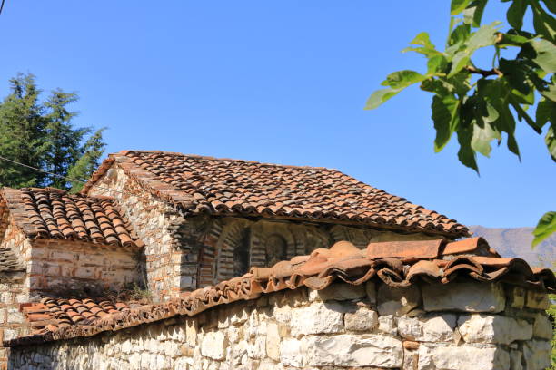 Traditional clay tile roofs, Albania