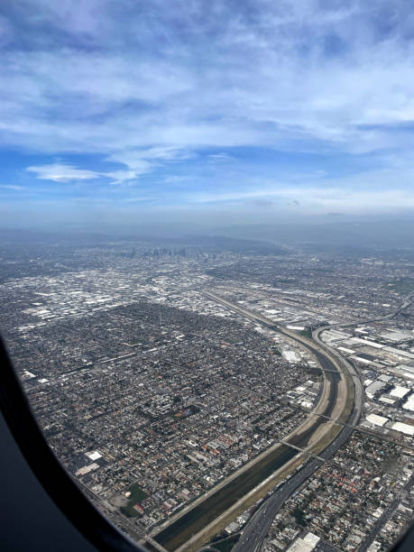 istock Landing in Los Angeles - window plane view 2148998679