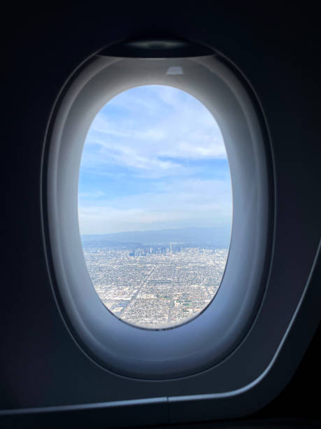 istock Landing in Los Angeles - window plane view 2148998705
