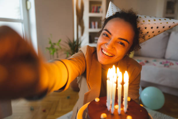 istock Mixed-race birthday party girl 2148999290