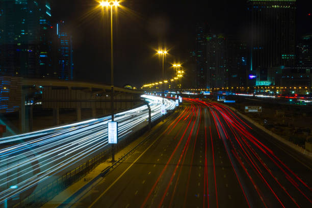 DUBAI, UAE - NOVEMBER 14: Nightlife in Dubai Marina. UAE. November 14, 2012. Dubai was the fastest developing city in the world between 2002 and 2008.