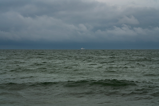 View of the Baltic Sea on a cloudy summer day, Svetlogorsk, Kaliningrad region, Russia