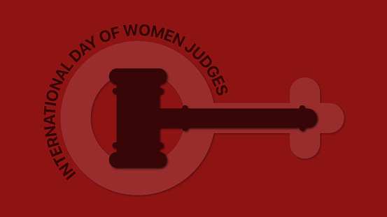 This vector art, designed for the International Day of Women Judges, creatively merges a judges gavel with the female symbol, symbolizing womens empowerment in the judiciary.