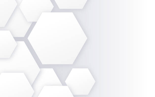 Modern Hexagon Design Background Frame Edge Modern hexagon frame edge design abstract light white background. hexagon stock illustrations