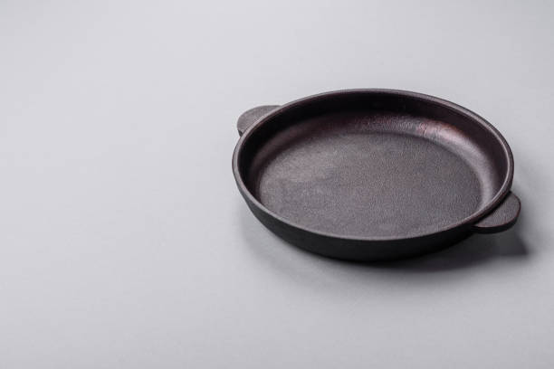 istock An empty plate on a gray concrete background with copy space 2149007363