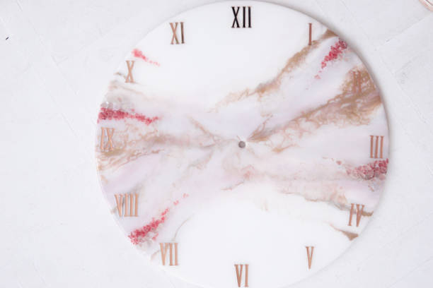 istock Handmade interior clocks made of epoxy resin. An interior item. 2149007430