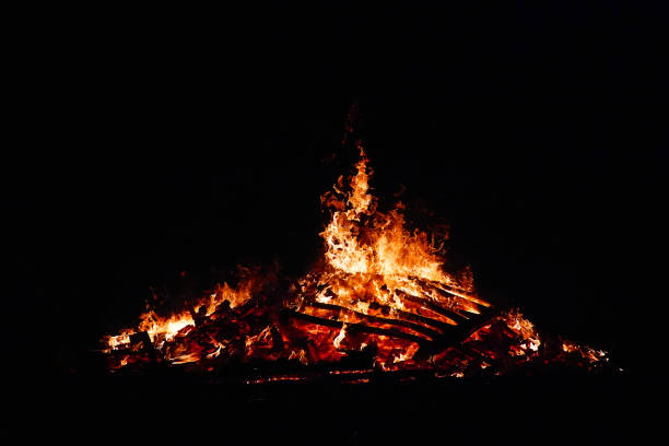 Burning Wooden pallets bonfire