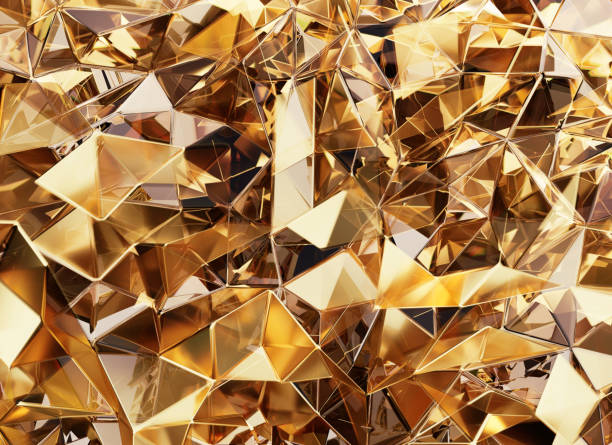 istock Luxury Abstract Realistic Gold Crystal Texture Reflection Close Up Background 3D rendering 2149012822