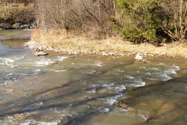 istock flow of a mountain river, outdoors 2149013085