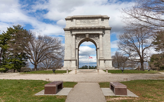 The Memorial Arch at Valley Forge National Historical Park in Montgomery County, Pennsylvania.