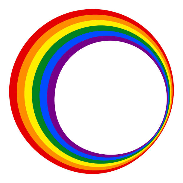 istock Rainbow circle isolate on transparent background. Photo frame in the colors of the Pride flag. Pride month element. Vector illustration 2149017151