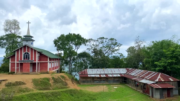 Songtal presbyterian church of India in songtal village,manipur, north-east India