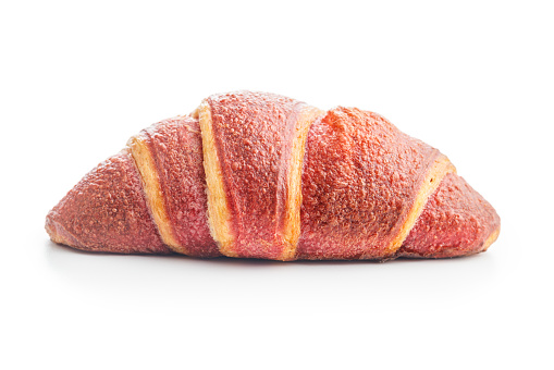 Freshly Baked Croissant with fruity flavor Isolated Against a White Background