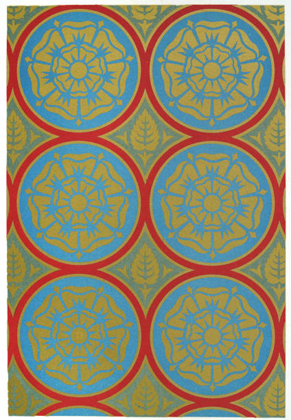istock Victorian diaper pattern in gold, Rose, floral motifs, Polychromatic decoration in medieval styles, History Decorative arts 19th Century 2149023970