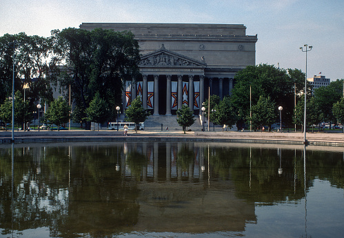 Washington DC - National Archives Bicentennial Reflection - 1977. Scanned from Kodachrome 25 slide.
