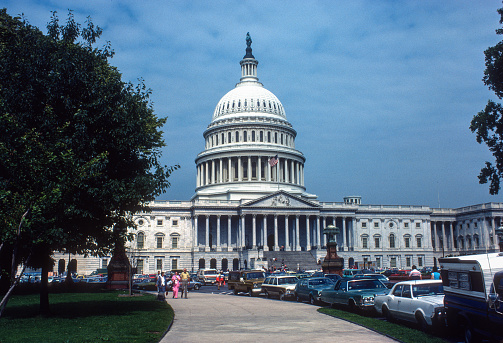 Washington DC, USA, 1977. The Capitol building from the outside.