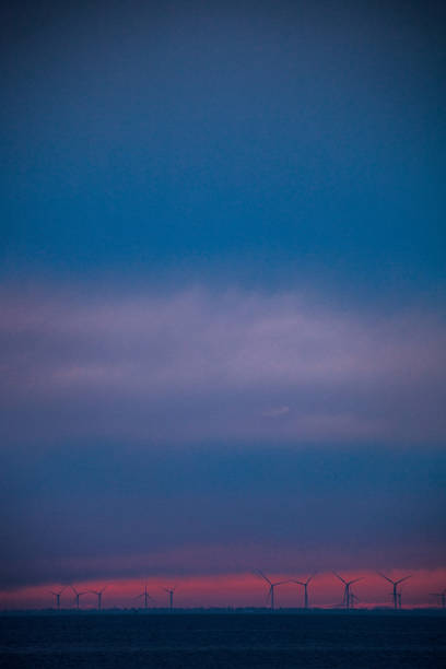 South Padre Island wind turbines. Texas, USA
