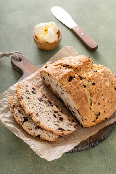 istock Irish soda bread sliced on a board, traditional recipe 2149029564