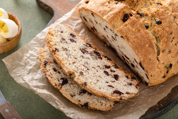 istock Irish soda bread sliced on a board, traditional recipe 2149029566