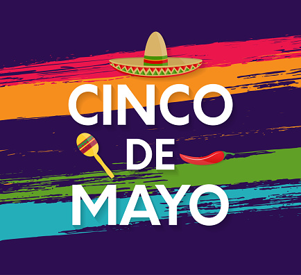 Cinco de Mayo poster, watercolor background, May 5. Vector illustration