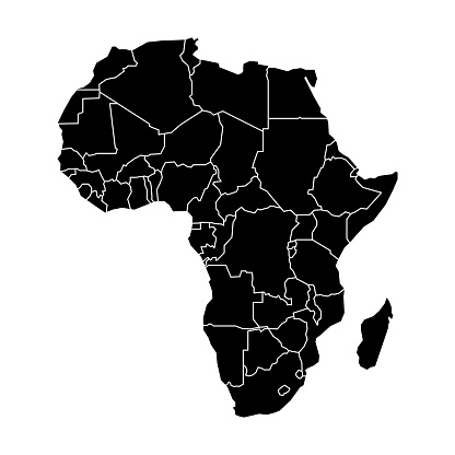 Africa map background with states. Africa map