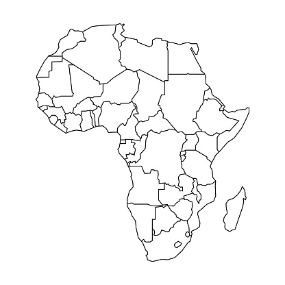 Africa map background with states. Africa map