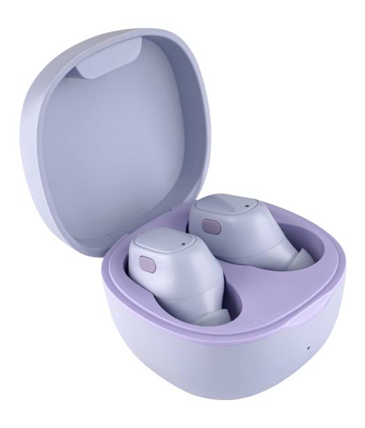 istock Wireless acoustic headphones, phone accessory, on white background 2149030845