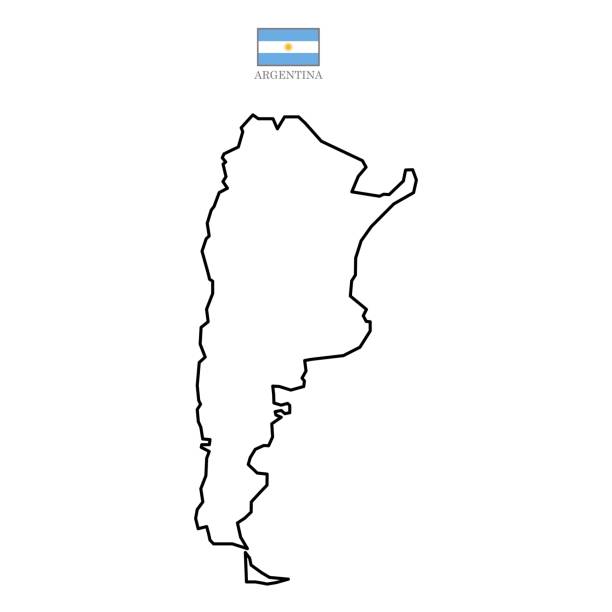 Argentina Contour Argentina contour vector map with flag in color. Background map eps 10 cordoba argentina stock illustrations