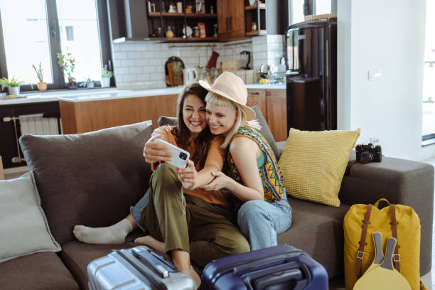 istock Lesbian couple preparing for wanderlust 2149031035