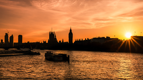 Sunset over London