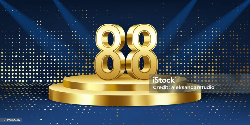88th Number 88th Year Anniversary Background Stock Illustration - Download Image ...