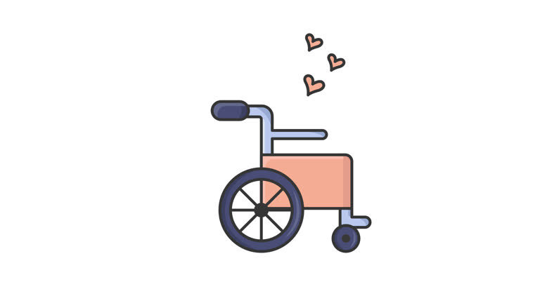 color line Hospital chair animated icon