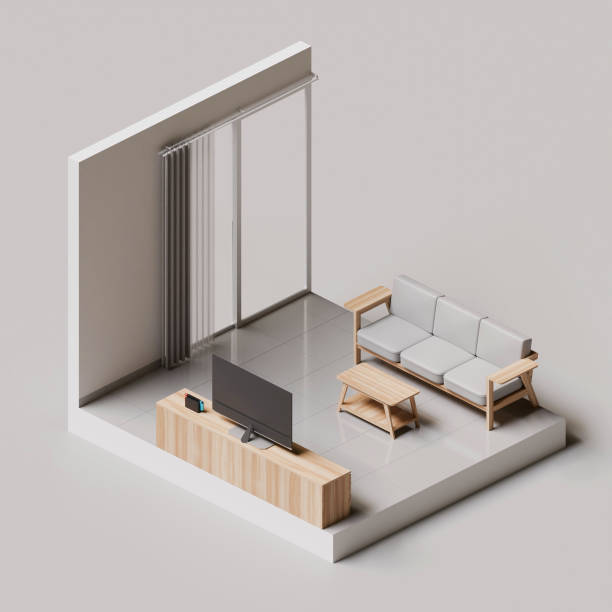 istock Living Room Interior Isometric 3D Render illustration 2149038260