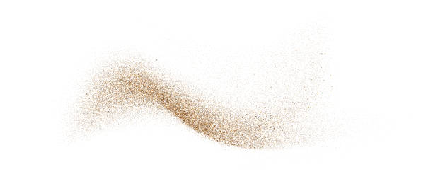 istock Sand powder splash. Flowing dust speckles and particles wave texture. Ground grain scatter element. Gritty explosion wind shape for overlay, poster, banner, brochure, leaflet. Vector sandy background 2149039642