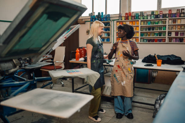 istock Multicultural graphic industry female workers at their workspace. 2149040878