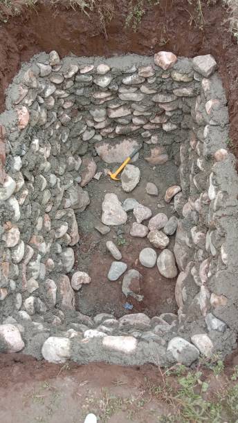 istock Handmade Stone and Sement Toilet Hole At Home 2149042953