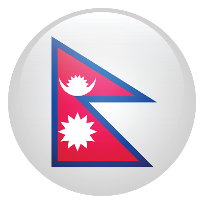 Nepal flag. Flag icon. Standard color. Circle icon flag. Computer illustration. Digital illustration. Vector illustration.