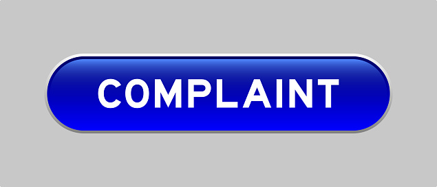 Compalaint Button Blue Color Capsule Shape Button With Word Complaint On Gray Background ...