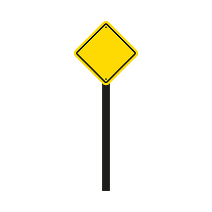 Road sign icon. Colored silhouette. Vertical front view. Vector simple flat graphic illustration. Isolated object on a white background. Isolate.