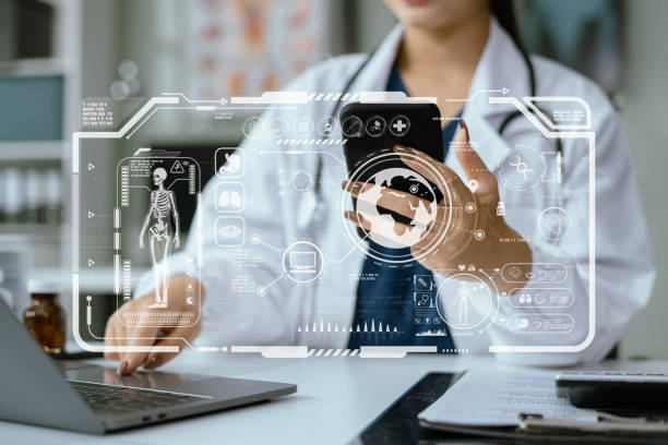 istock Medicine doctor hand working with modern digital tablet computer interface as medical network concept. 2149047181