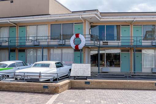 Memphis Tennessee - April 7 2024: The National Civil Rights Museum and Location of the Assassination at the Lorraine Motel of Martin Luther King Jr